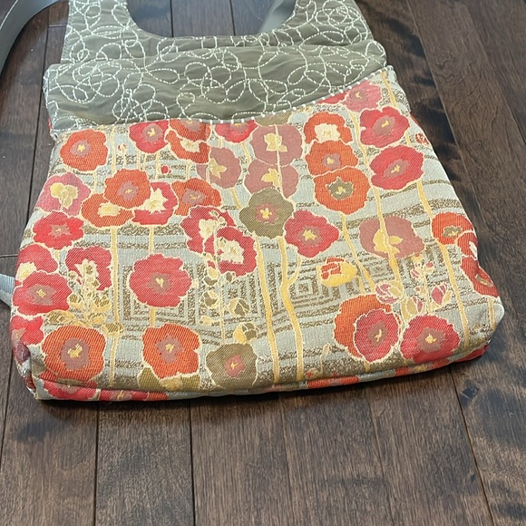 Maruca Café Sling Fabric Adjustable Crossbody Handbag Handmade Pockets Zipper - Picture 10 of 10